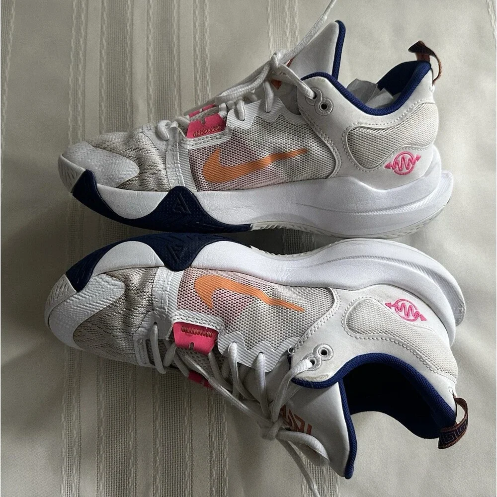 Nike Giannis Immortality 2 GS White Deep Royal Blue Pink Size 7Y DQ1943-102